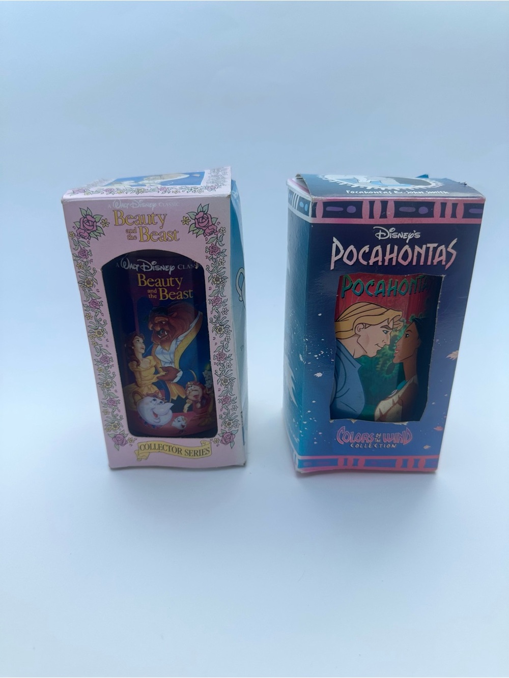 Vintage 1994 Disney Burger King Glasses Set NIB Beauty and the Beast Pocahontas